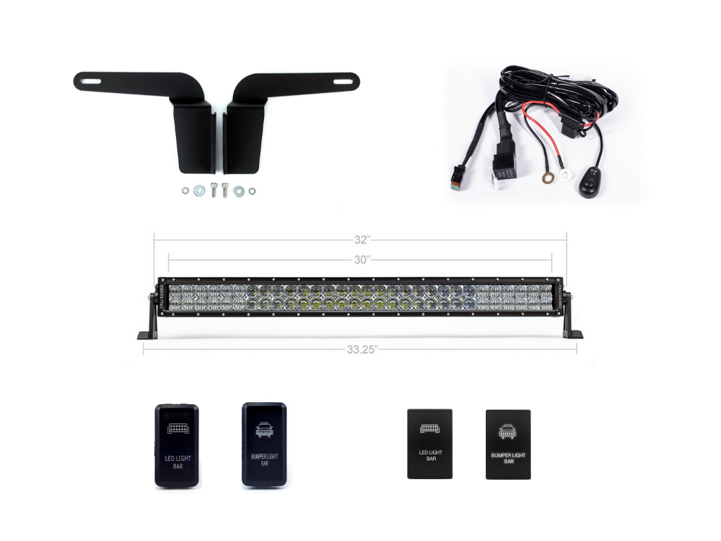 Cali Raised 05-15 TACOMA 32" LOWER BUMPER FLUSH LED LIGHT BAR BRACKETS KIT