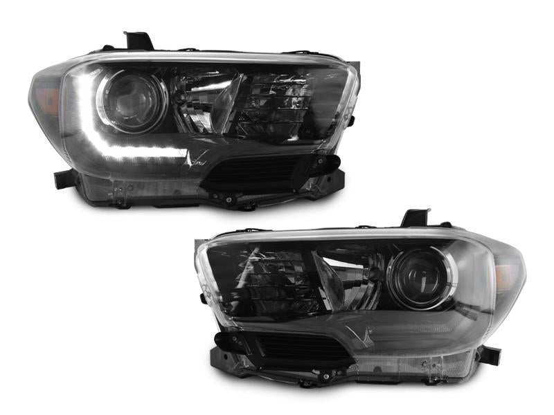 USR DEPO 2016-2023 Tacoma LED DRL TRD Pro Style Black Projector Headlights
