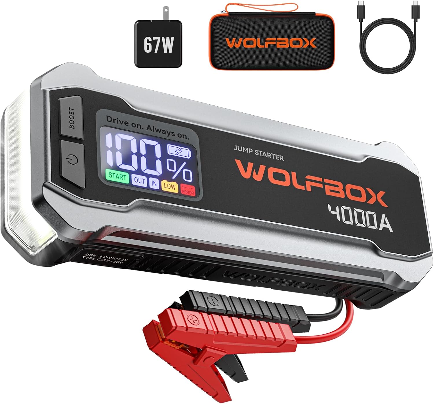 WOLFBOX MegaVolt24 Jump Starter with Lifetime Warranty