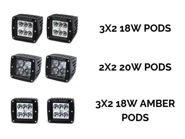 Cali Raised 2nd Gen Tacoma  LED Fog Light Pod Replacements Brackets/Combo