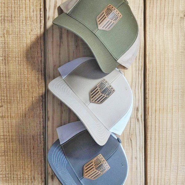 **NEW** ADVENTURE LEATHER PATCH TRUCKER HAT (3 COLORS)