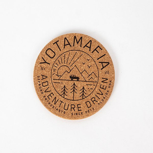 Yotamafia Adventure Driven Cork Coasters