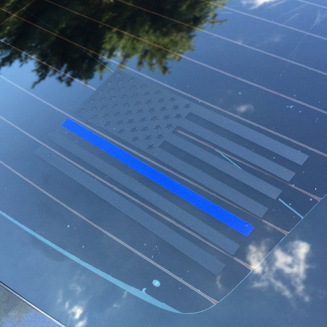 THIN BLUE LINE AMERICAN FLAG DECALS 'PREMIUM VINYL CUT'