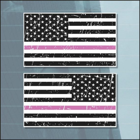 DISTRESSED BREAST CANCER FLAGS 'PRINTED'