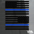 THIN BLUE LINE AMERICAN FLAG DECALS 'PREMIUM VINYL CUT'